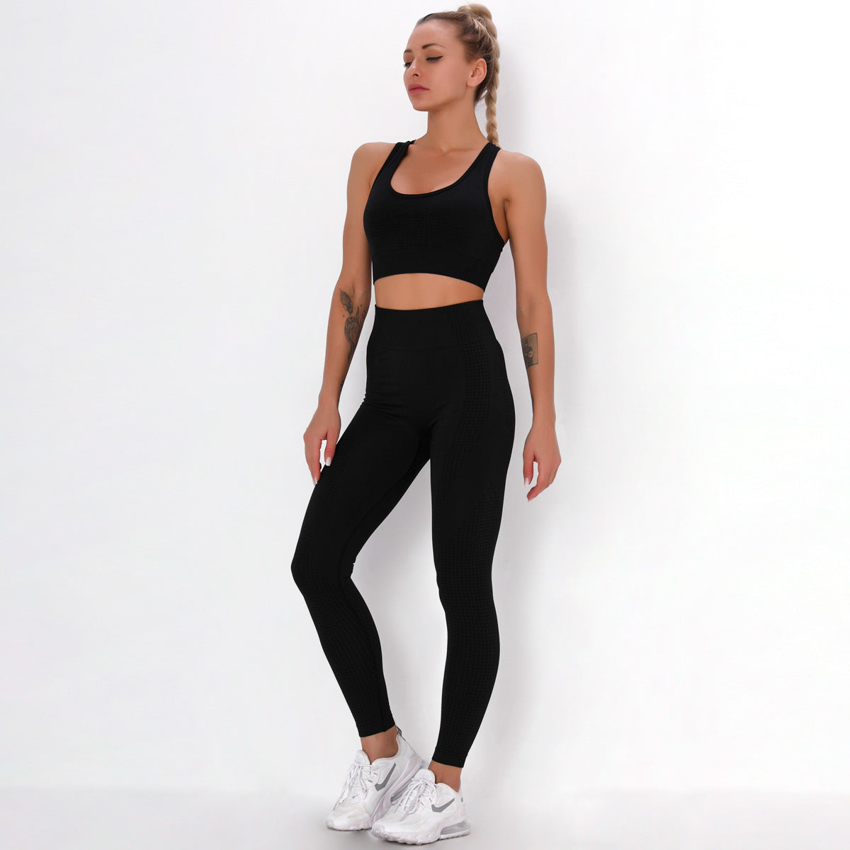 Seamless knitted yoga workout clothes - Mubimart -  