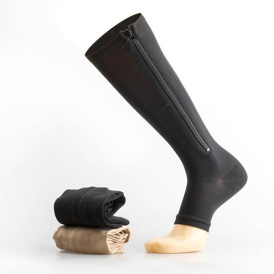 Plastic Calf Yoga Socks Compression Zipper Socks - Mubimart