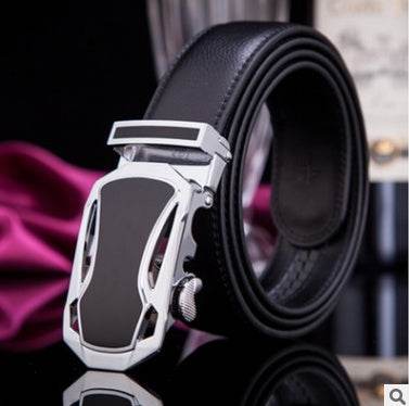 Men's leather factory direct belt buckle leather belt men's automatic belt belt wholesale business - Mubimart