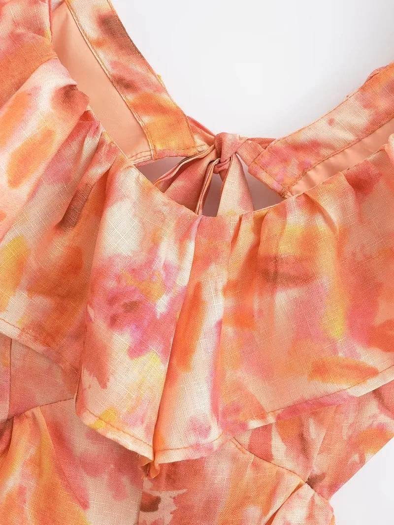 Laminated Decoration Midi Skirt Dress - Mubimart
