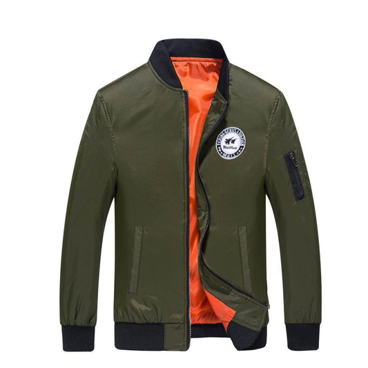 Nylon baseball uniform casual bomber jacket - Mubimart
