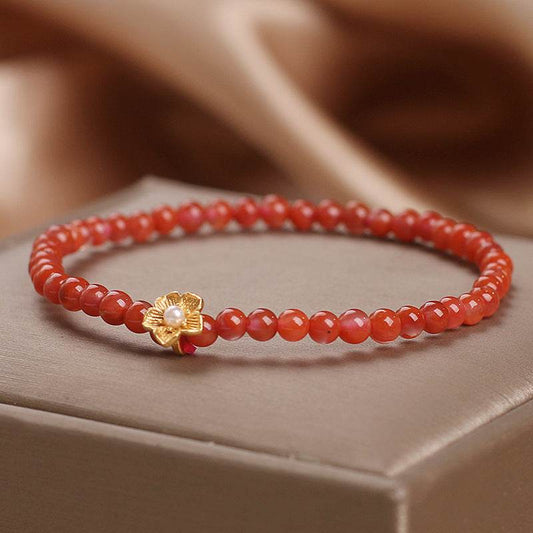 Natural Yanyuan Agate Beaded Bracelet For Women - Mubimart