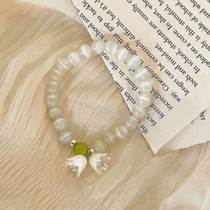 Retro Fairy Linglan Flower Beaded Bracelet For Women - Mubimart