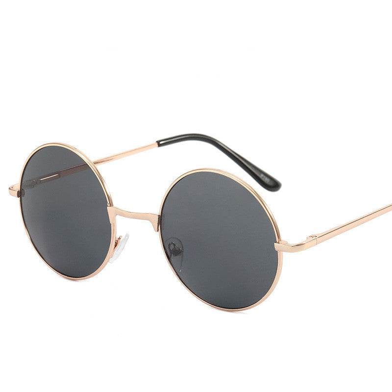 Mens Fashion Retro Round Frame Sunglasses - Mubimart