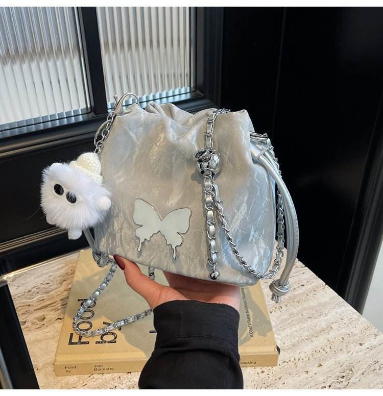 Designer Chain Crossbody Fashion Bucket Bag - Mubimart