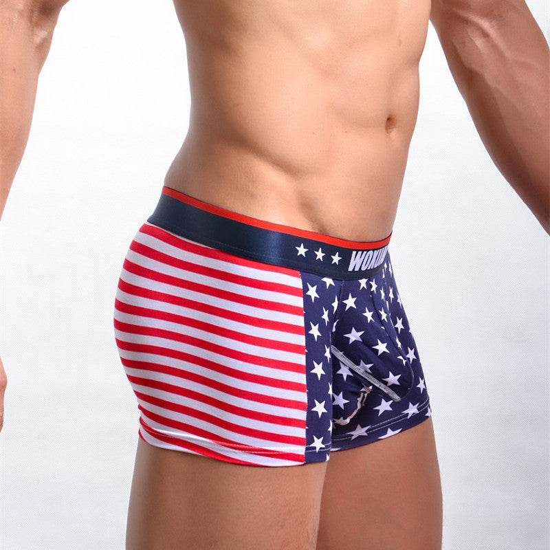 American flag printed ribbed boxers - Mubimart