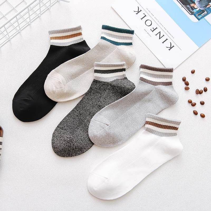 Men's Cotton Casual Breathable Low Top Socks - Mubimart