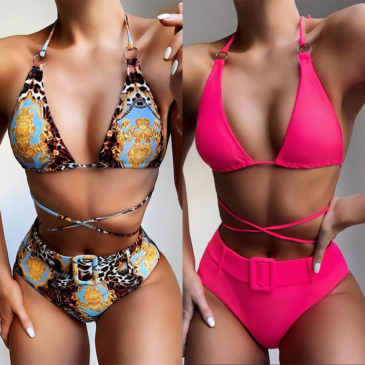 Printed halter bikini - Mubimart - Bikini 