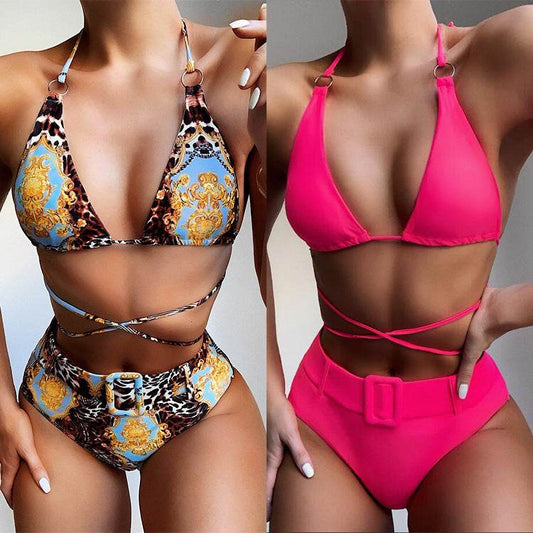 Printed halter bikini - Mubimart