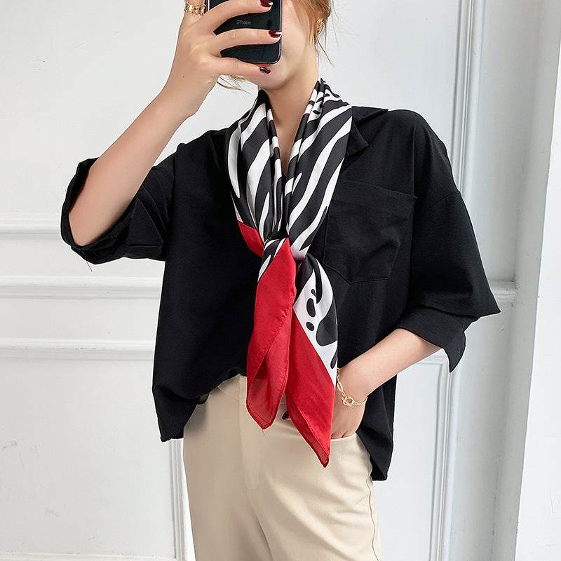 Fashion Silk Scarves Female Printing Hijab - Mubimart