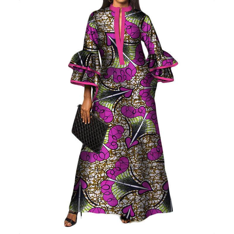 Women's Print Fashion Cotton Formal Dress - Mubimart