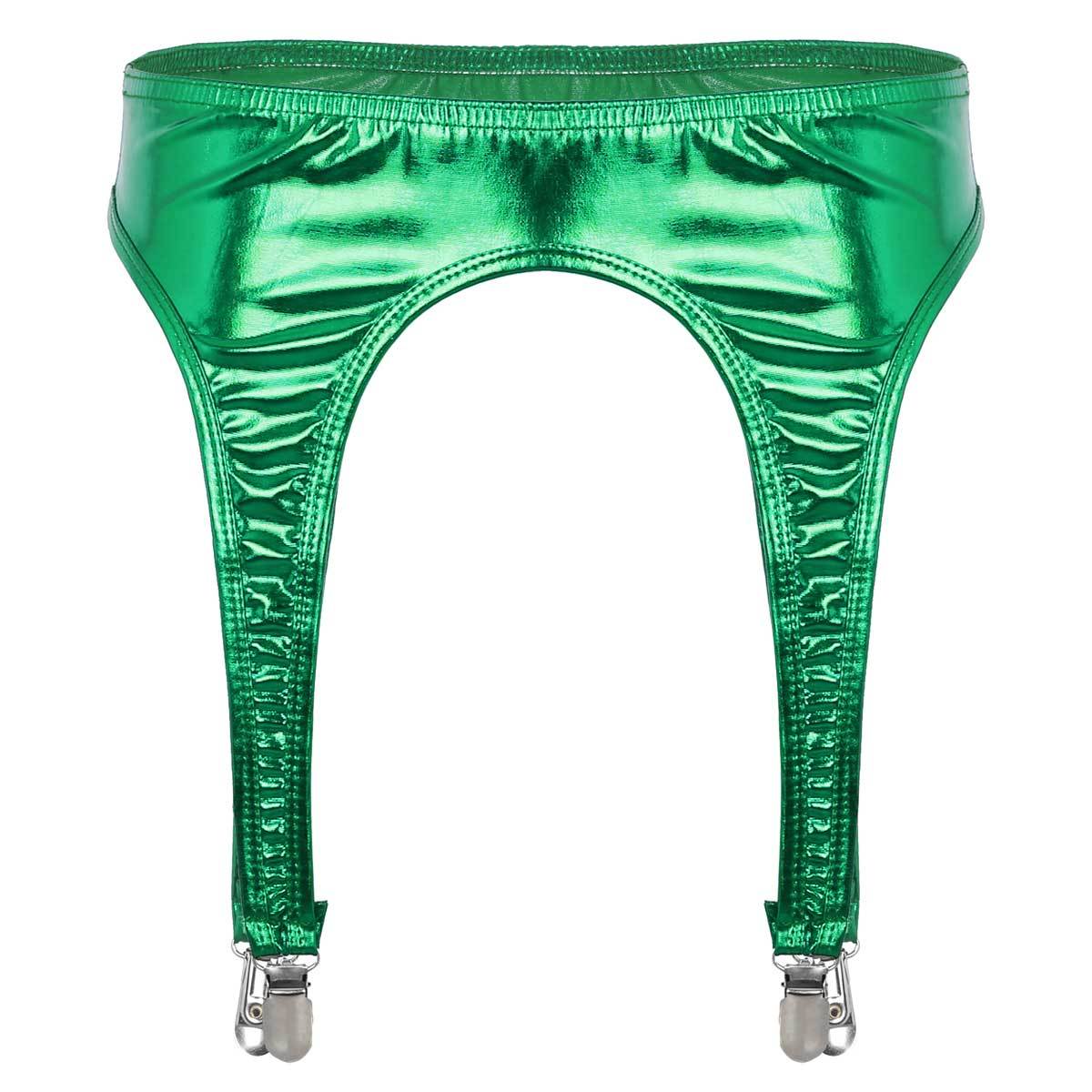 Patent Leather PU Leather Garter Belt - Mubimart -  