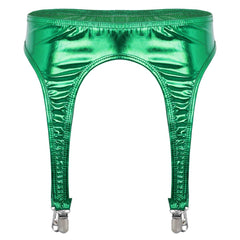 Patent Leather PU Leather Garter Belt - Mubimart -  