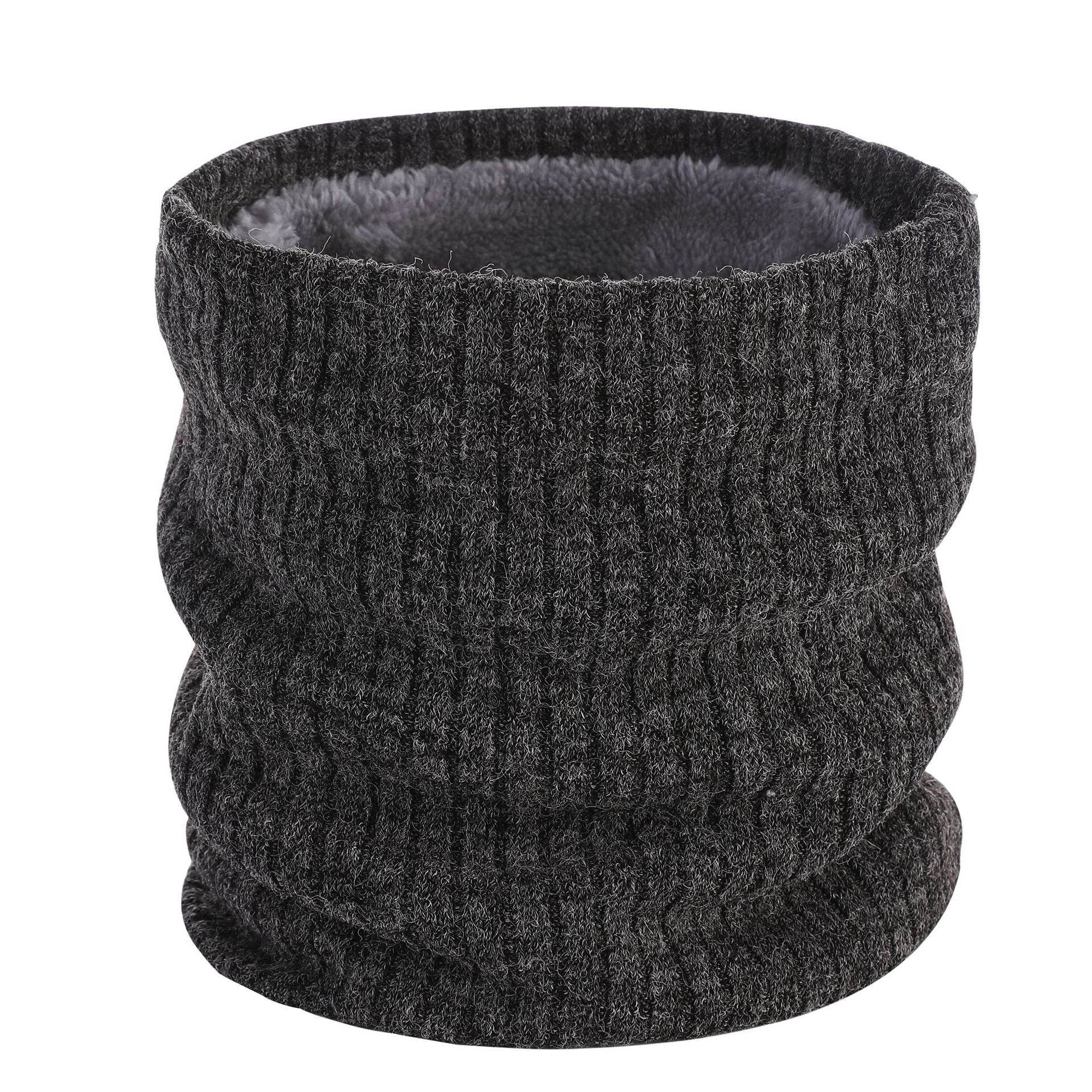 Thickened Velvet Warm Plush Scarf Fashion Solid Color Wool Knitted Scarf For Men Women Autumn And Winter - Mubimart