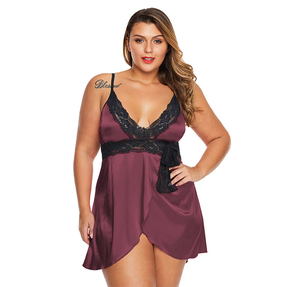 Plus Size Sexy Lingerie Homewear Women's Lace Lace Pajamas For Fat Girls - Mubimart -  