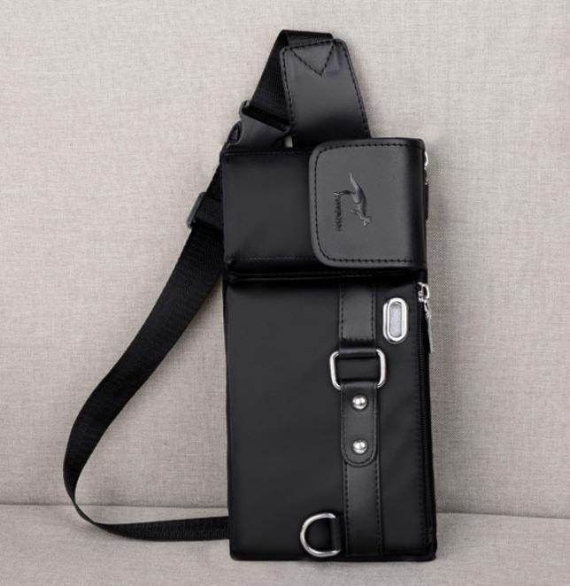 Mens Lightweight Oxford Cloth Cell Phone Messenger Bag - Mubimart
