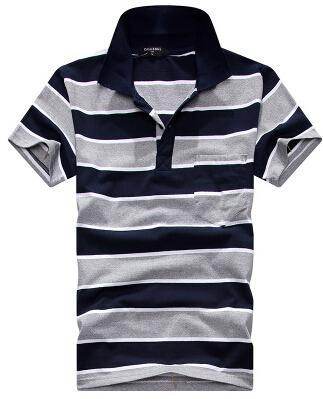 Stripe Men Polo Shirt - Mubimart