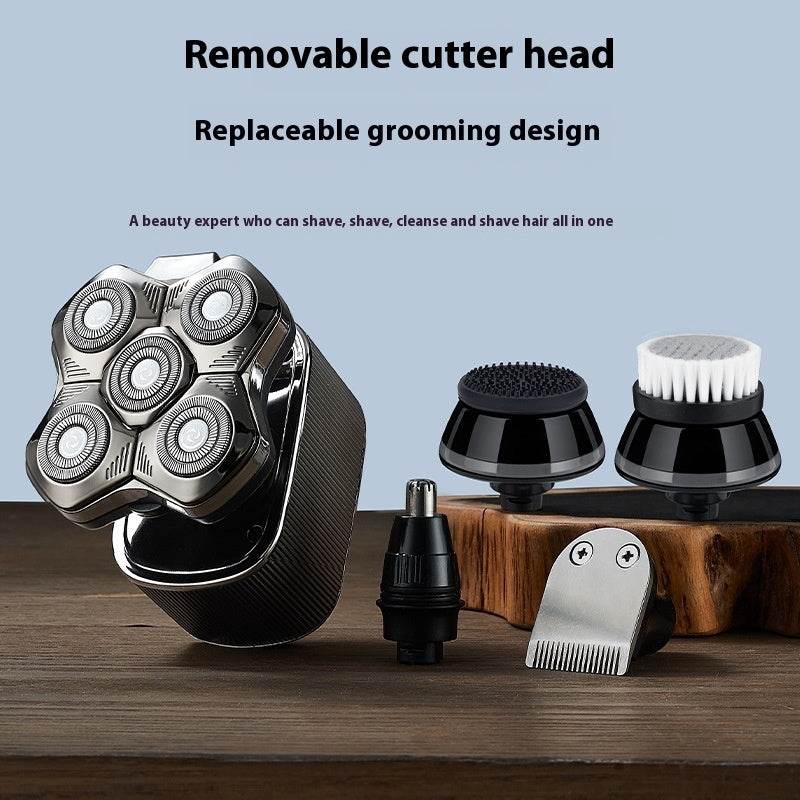 Cross-border Five-head Shaving Head Artifact For Men Shaver Multi-function Electric Shaver Scraping Hair Clippers Wholesale - Mubimart