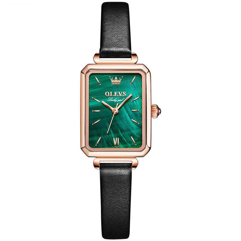 Oris Brand Watch Small Green Watch Waterproof Belt Ladies Watch Women - Mubimart