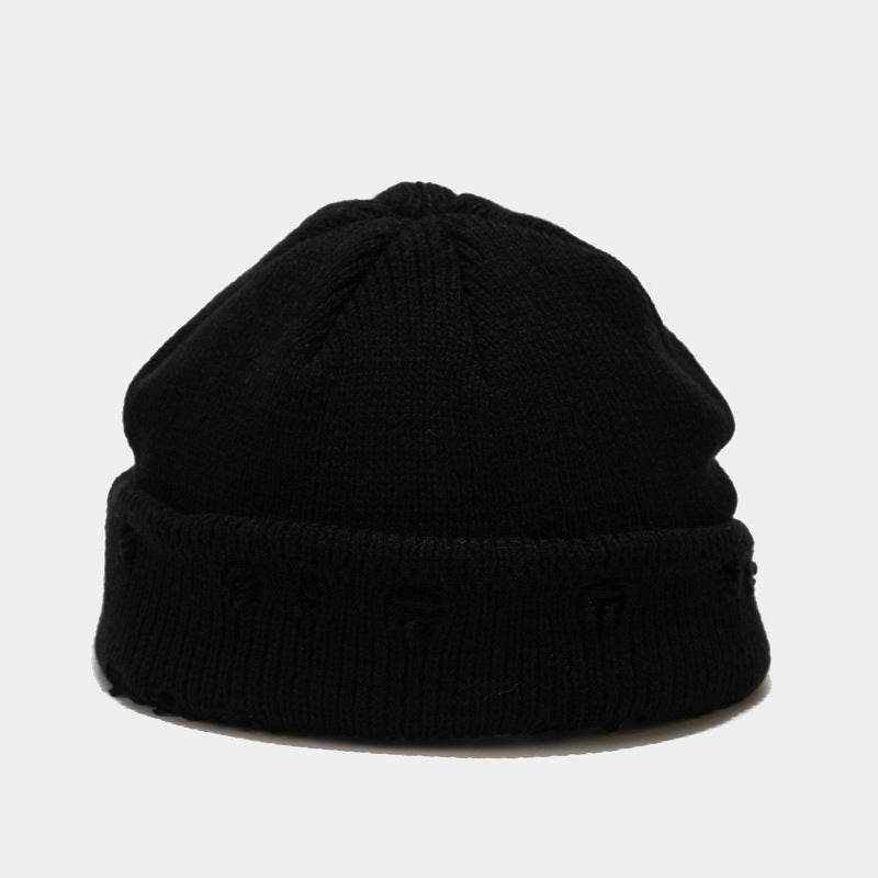 Hole knitted wool hat - Mubimart