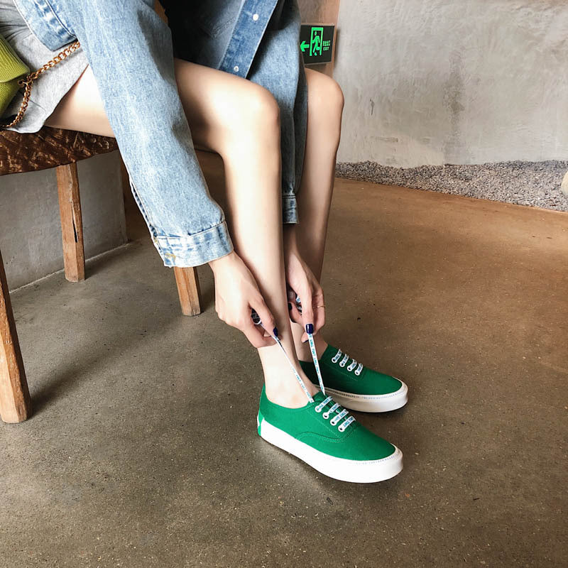 Letter casual canvas shoes women