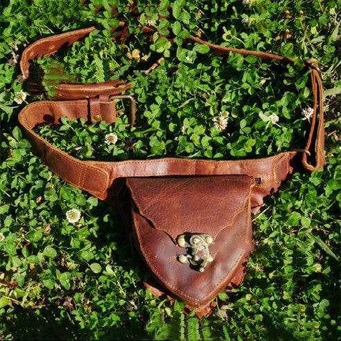 Medieval Steampunk Vintage Heart Belt Satchel - Mubimart