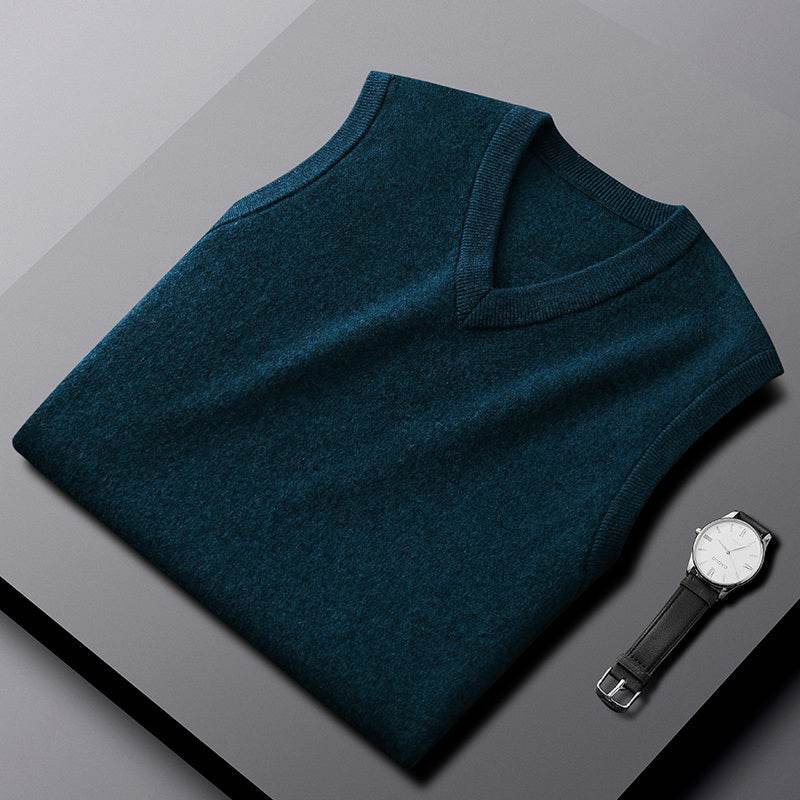 Fashion Cashmere Vest Men's Sleeveless Sweater - Mubimart