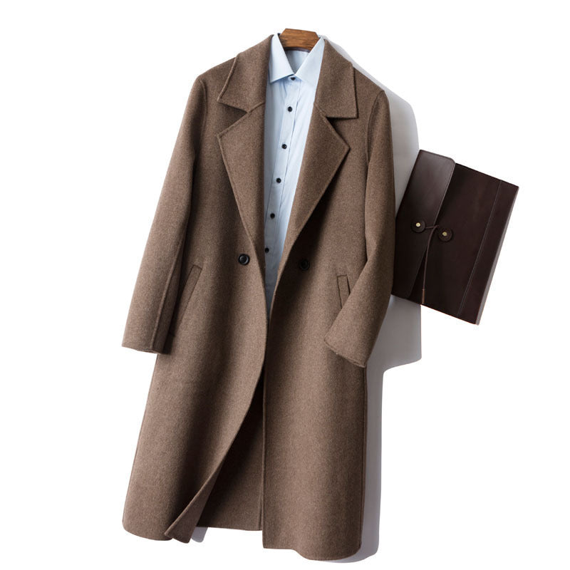 Long Dropped Shoulder Trench Coat Cashmere Coat