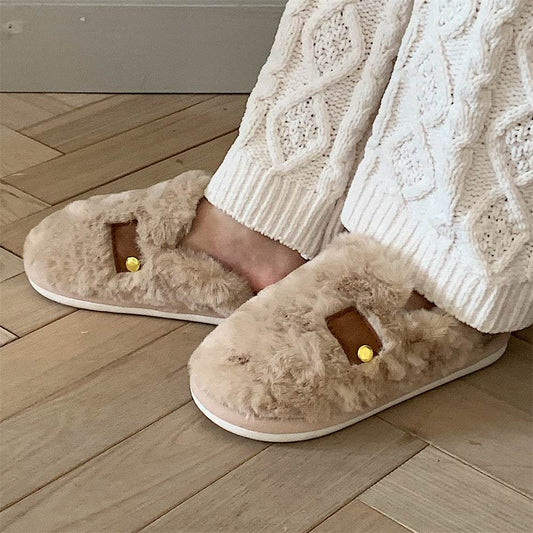 Warm Baotou Cotton Slippers For Women - Mubimart