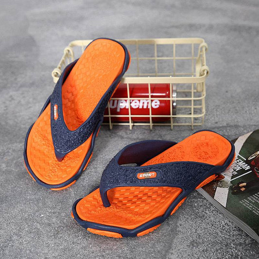 Summer non-slip pinch sandals and slippers summer personality flip-flops men's beach sandals and slippers men - Mubimart
