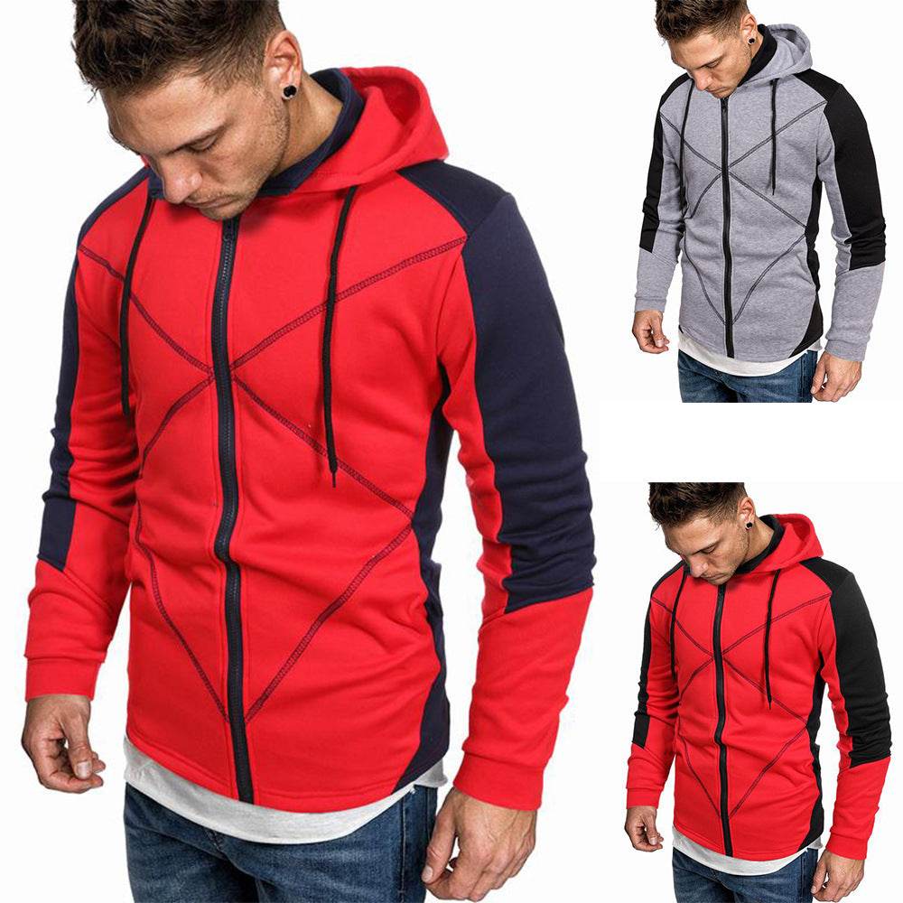Men's Hooded Zipper Cardigan Sports Hoodie - Mubimart