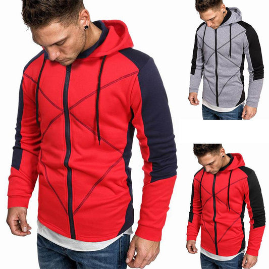Men's Hooded Zipper Cardigan Sports Hoodie - Mubimart