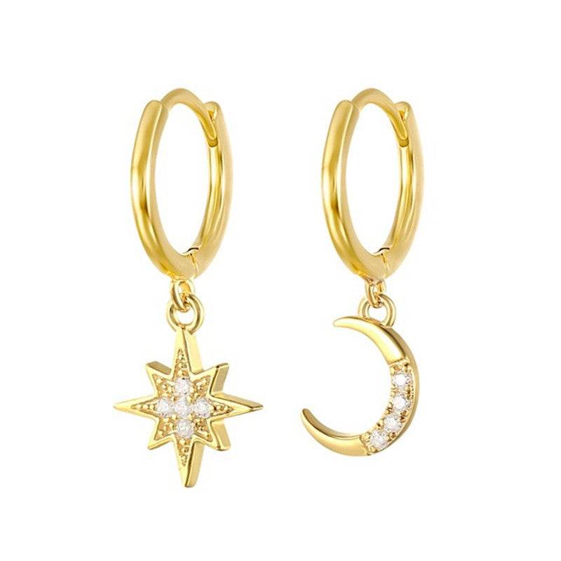 925 silver eyes ear hoop earrings women - Mubimart