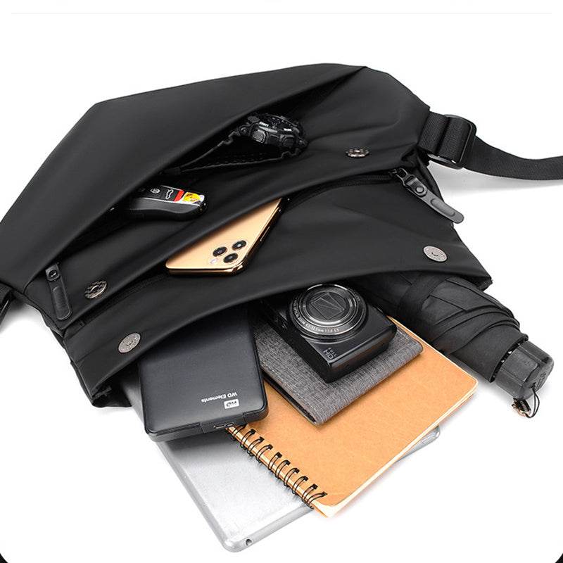 Functional Crossbody Bag Men Cool Motorcycle Sling Backpack Shoulder Chest Bag - Mubimart