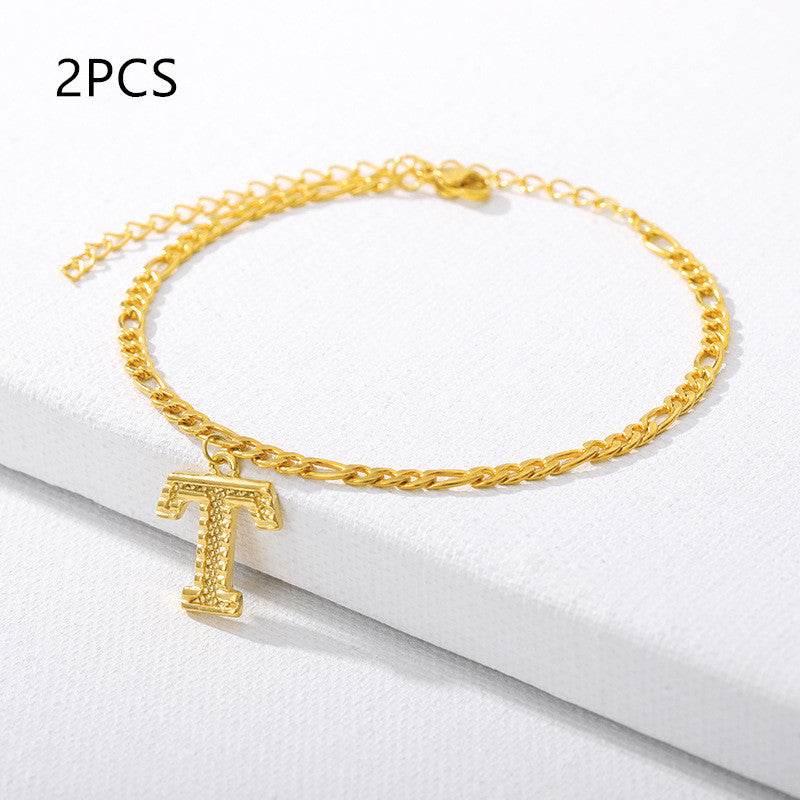 26 English alphabet anklets - Mubimart