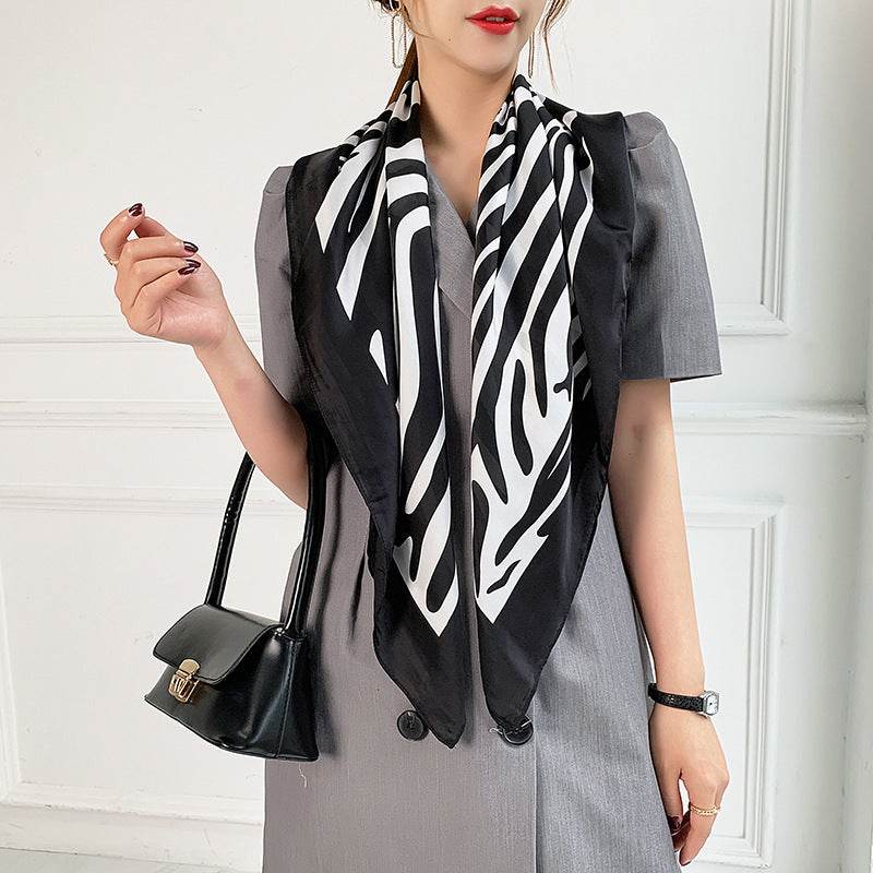 Fashion Silk Scarves Female Printing Hijab - Mubimart
