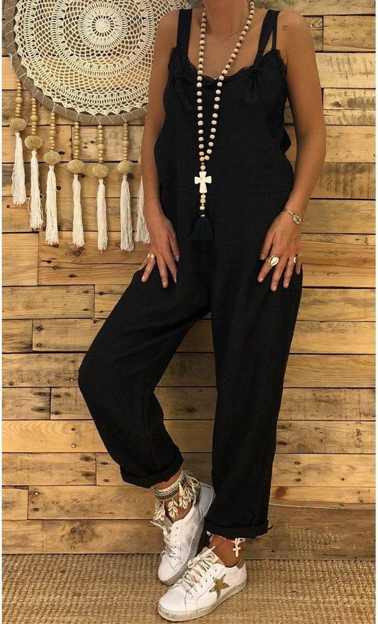 Loose casual plus size fall / winter jumpsuit - Mubimart