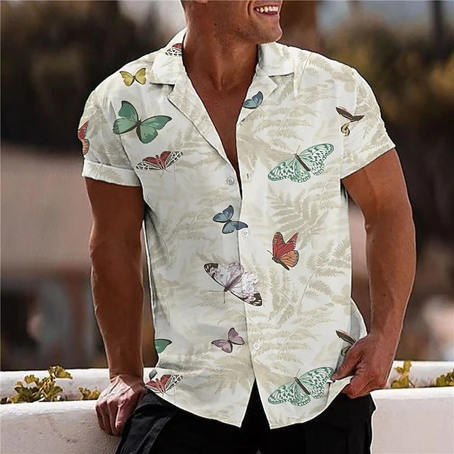 Men's 3D Casual Button-down Printed Shirt