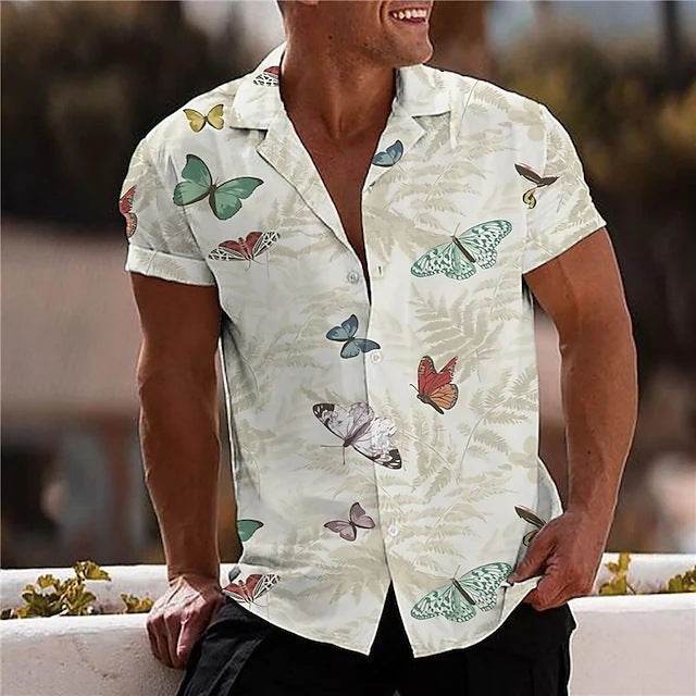 Men's 3D Casual Button-down Printed Shirt - Mubimart