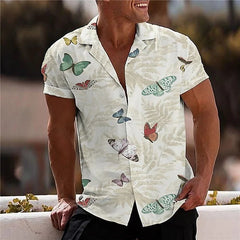 Men's 3D Casual Button-down Printed Shirt