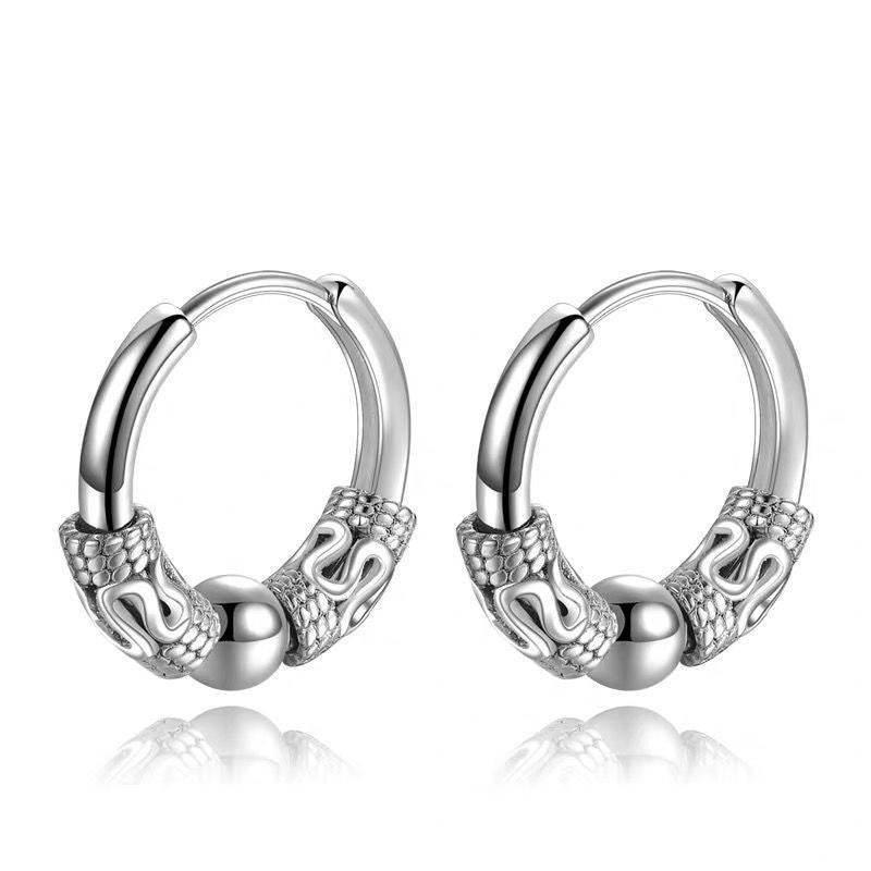 Personality Dragon Pattern Totem Earrings Student Earrings Men - Mubimart