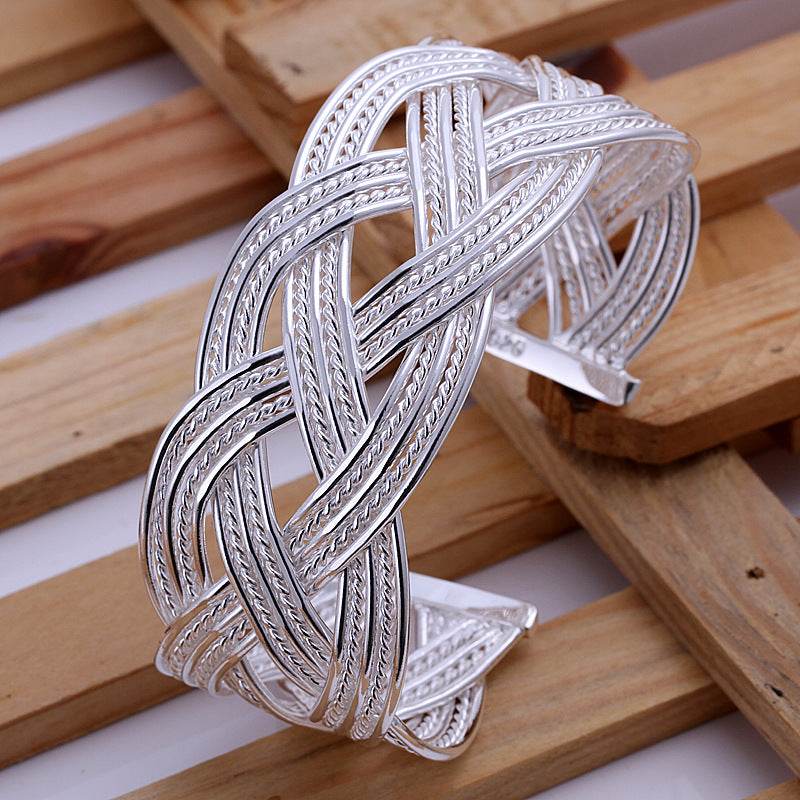 Silver Bangle Bracelet - Mubimart