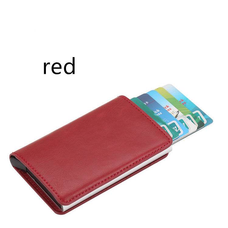 PU Automatic Card Card Holder RFID Multi-function Card Holder - Mubimart