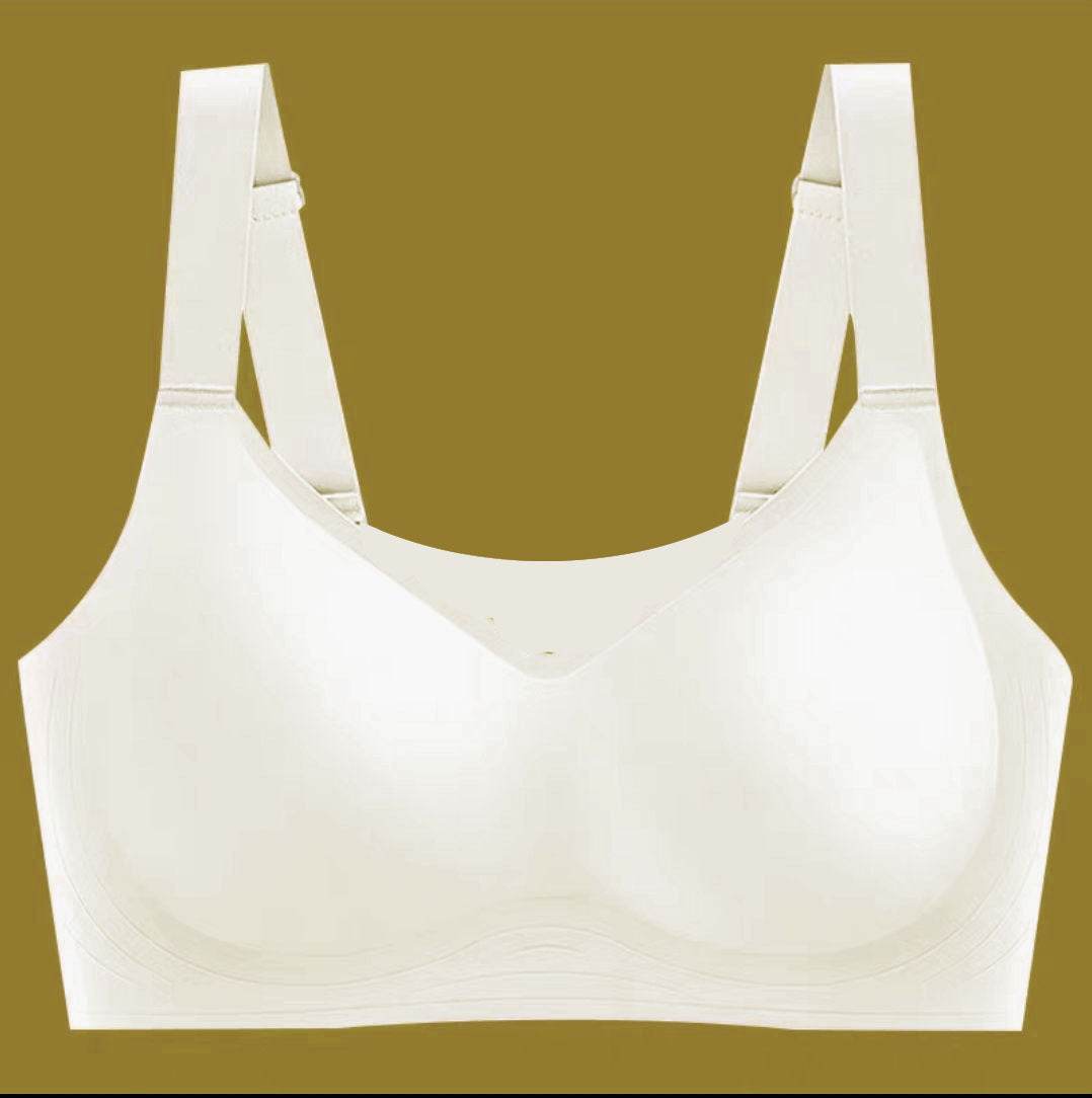 Women's Large Shoulder Strap Seamless Wireless Bra - Mubimart