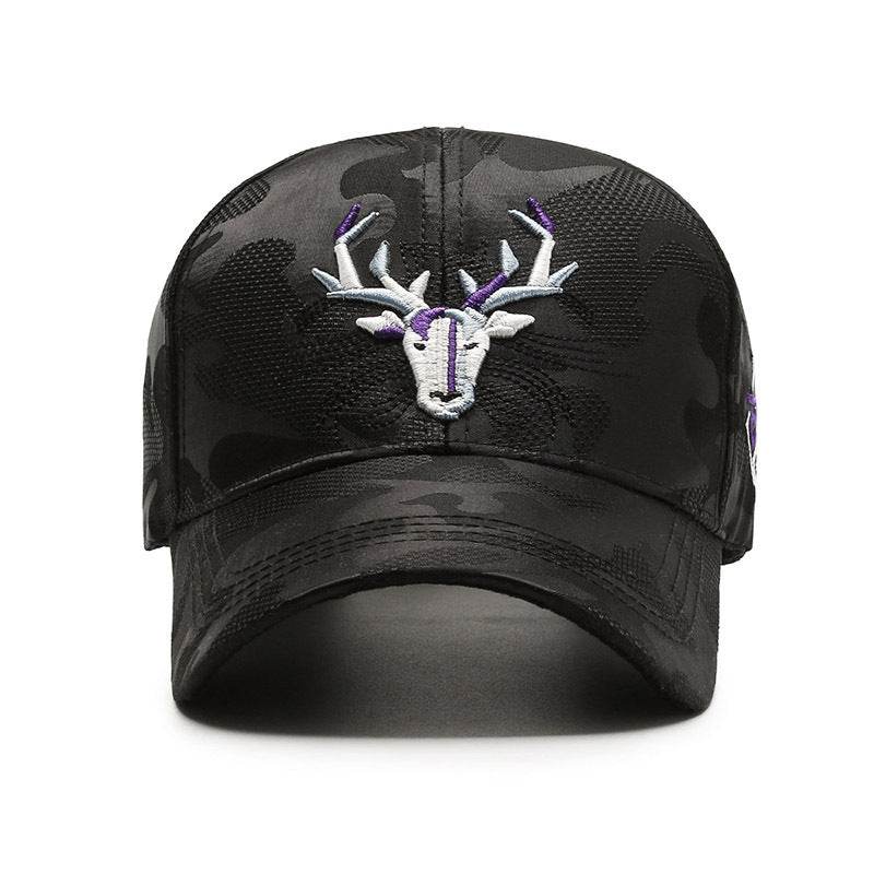 Embroidery Hat Elk Peaked Cap - Mubimart