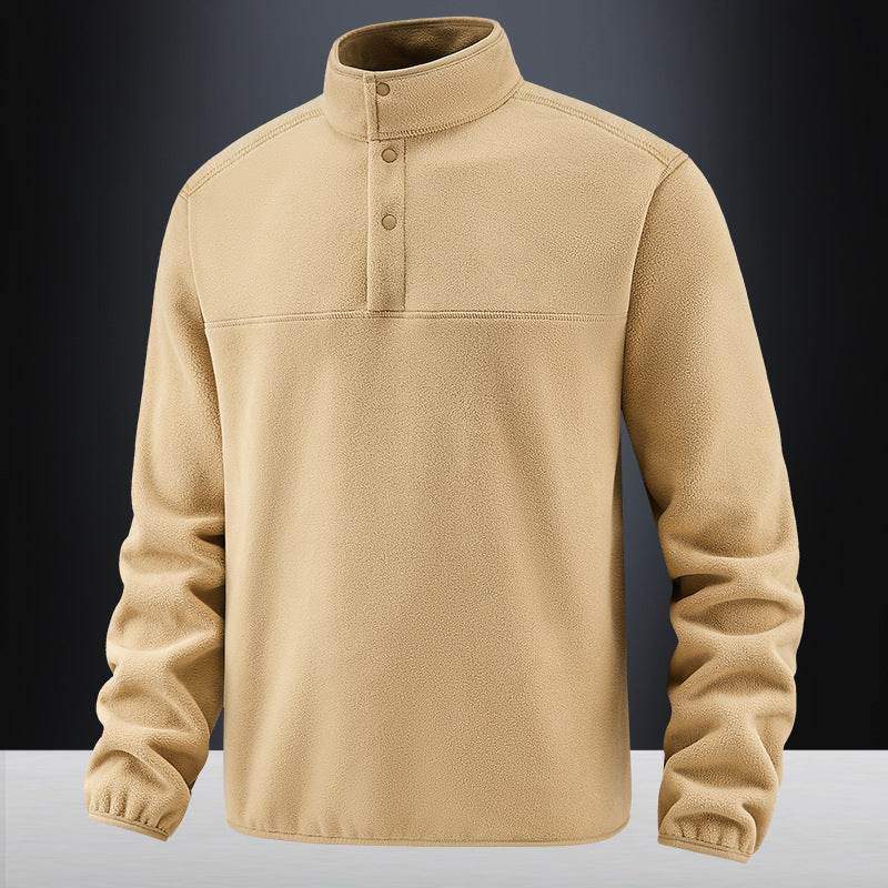 Men's Fleece Fleece-lined Stand Collar Jacket - Mubimart