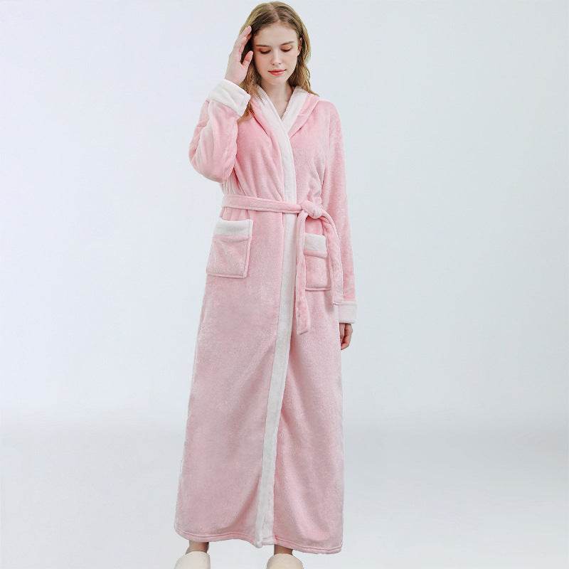 Autumn And Winter Coral Fleece Nightgown Thickened Plus Size - Mubimart