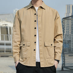 New Men's Long-Sleeved Shirt Loose Shirt Tooling Jacket