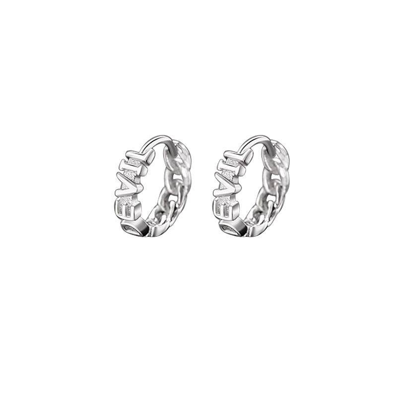 Sterling Silver Devil English Chain Earrings For Men - Mubimart