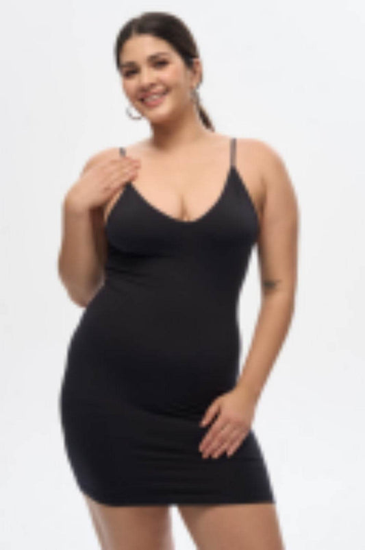 Square Neckline Shapewear Short Skirt - Mubimart